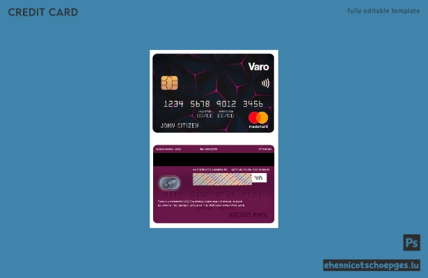 USA Kalifornien Varo Bank Mastercard Beispielvorschau